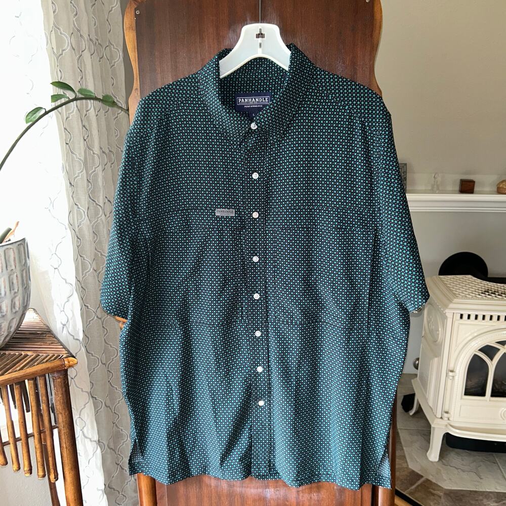 Panhandle Performance Men’s Large Western Short Sleeve Button Down Shirt